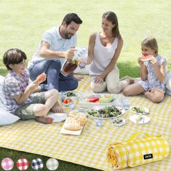 Special Extra Large Picnic Outdoor Blanket, 80鈥漻80" Waterproof Foldable Blankets Gingham Picnic Mat for Beach