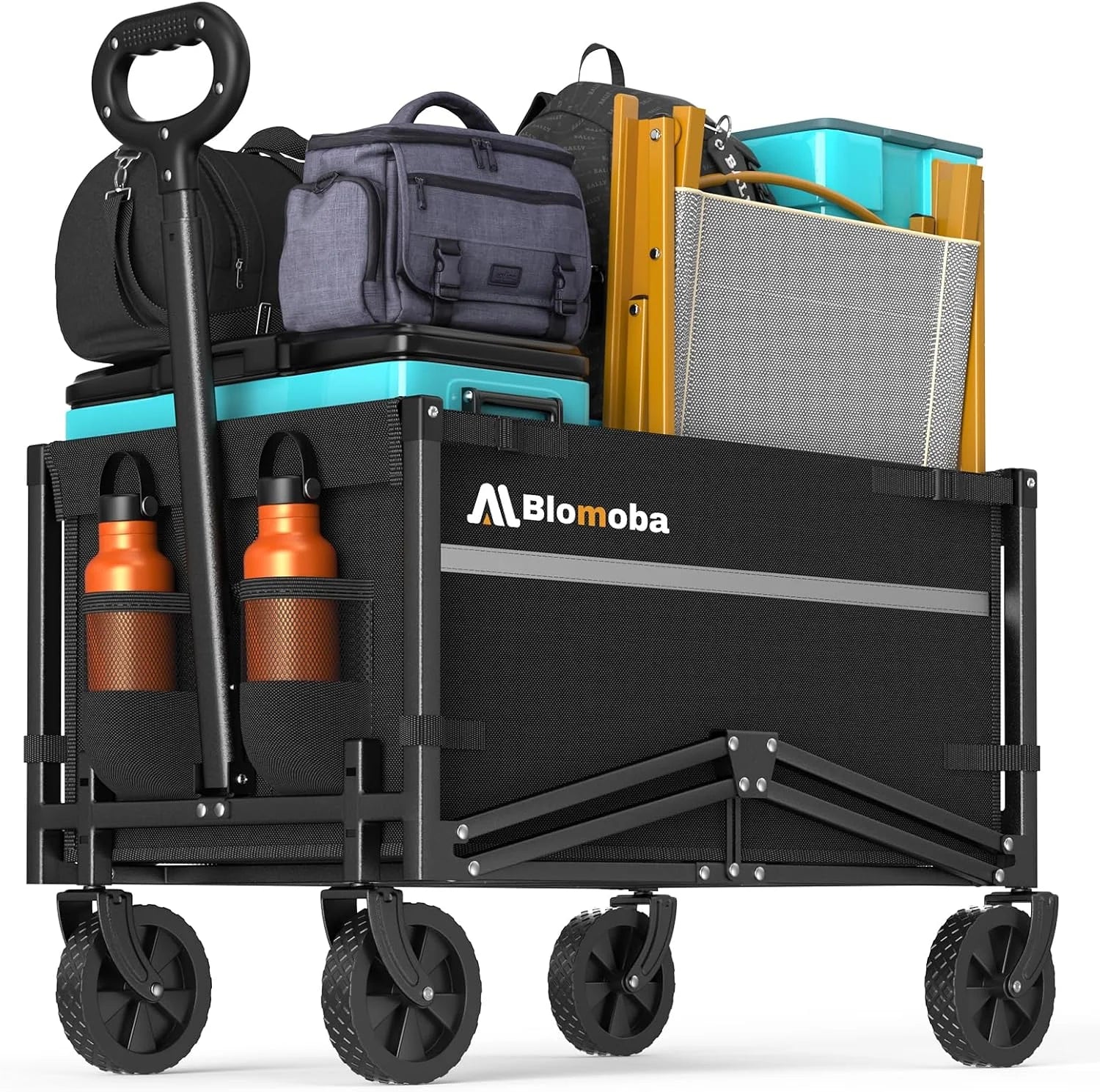 Special Blomoba Collapsible Wagon Cart, 220LBS Utility Wagon with Wheels, Black - Image 3