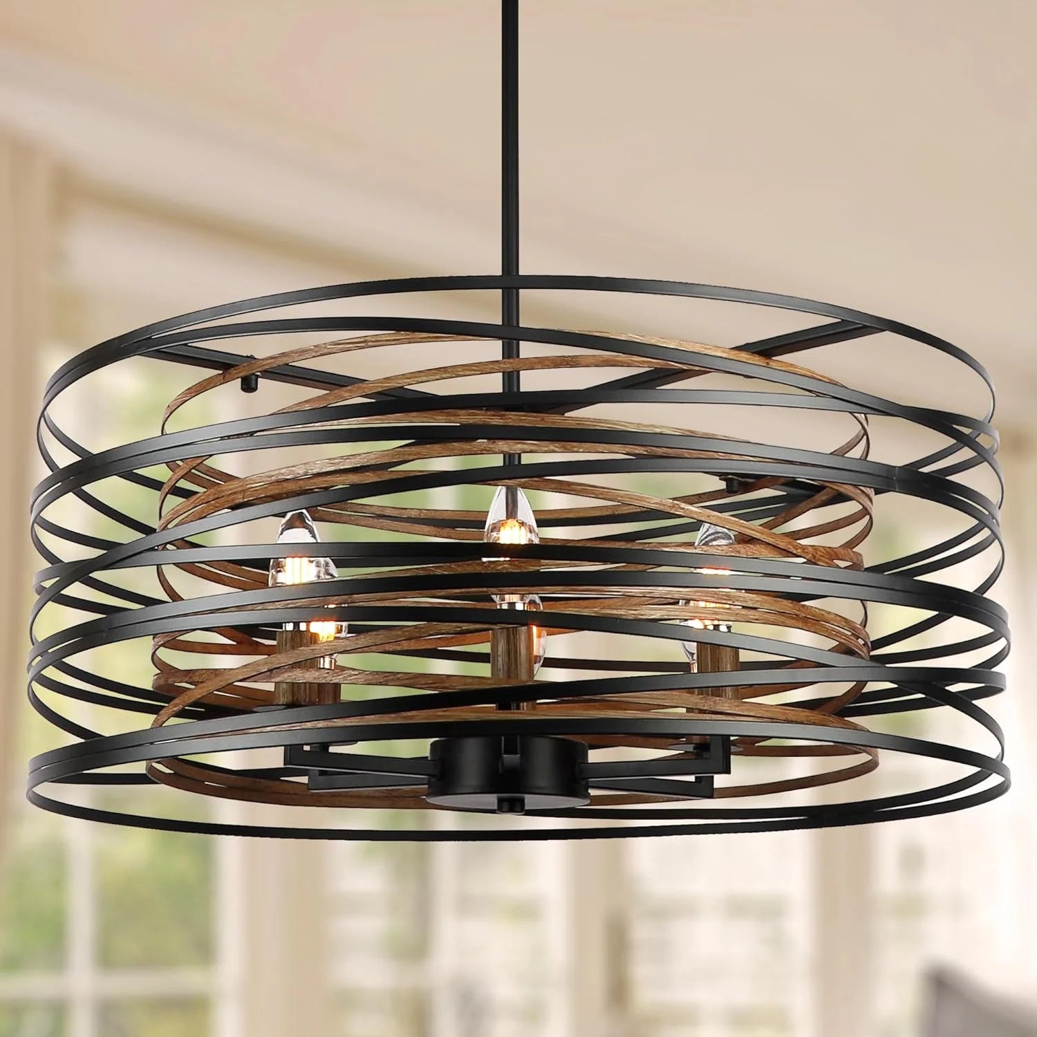 Special 12.6” Farmhouse Chandeliers for Dining Room, 3-Light Industrial Metal Hanging Light Fixture