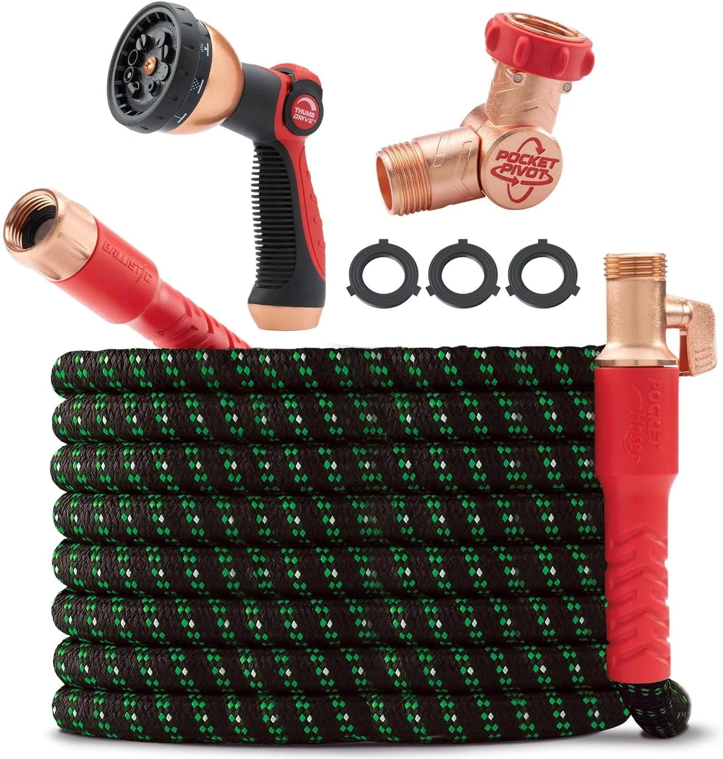 Special Pocket Hose Ballistic Double UV Edition 100 FT Expandable Garden Hose w/Pocket Pivot Swivel Connector - Image 3