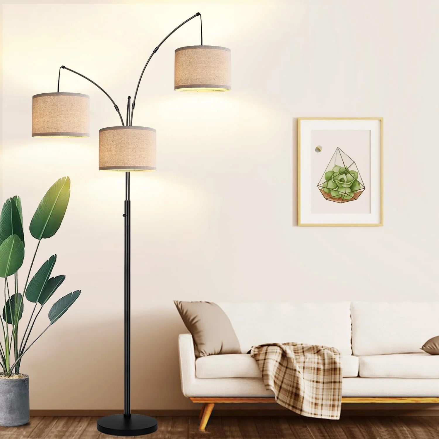 Special Nintiue 80-in 3-Light Dimmable Arc Floor Lamp, 3000LM - Image 5