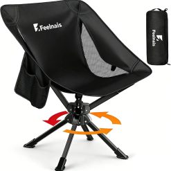 Special Feelnais Portable Camping Chairs Compact, 360° Swivel Folding Chair, Lightweight 3.5lbs, Metal Frame Holds up to 330lbs