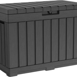 Special Keter Kentwood 50 Gal Outdoor Storage Box and Patio Side Table