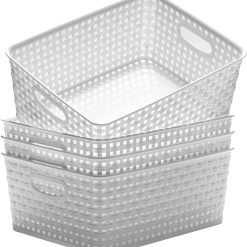 Special Storage Baskets, 11.4X8.9X4.7, Pack of 4 (White)