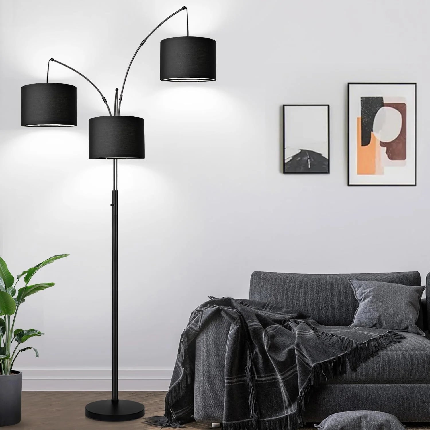 Special Nintiue 80-in 3-Light Dimmable Arc Floor Lamp, 3000LM - Image 6