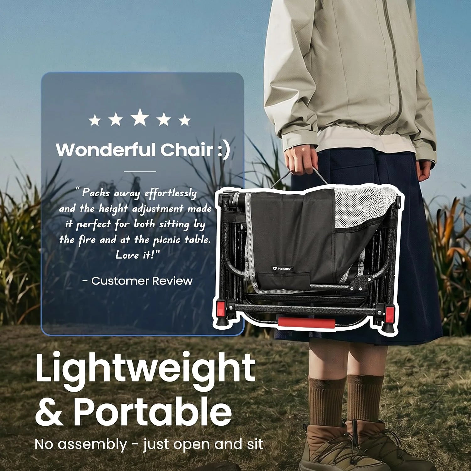 Special HIKEMOON Folding Camping Director Chairs, Adjustable Height - Image 7
