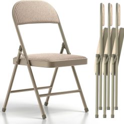 Alternative view of Special 4 Pack Folding Chairs, Fabric Dining Chair Set with Padded Cushion and Back