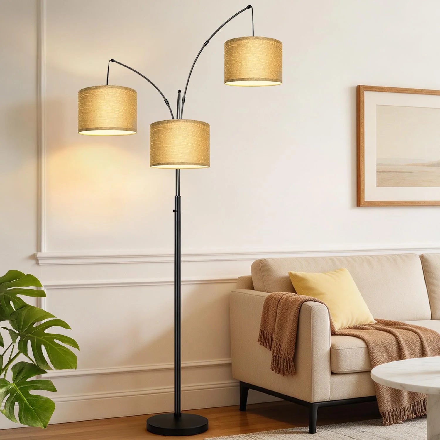 Special Nintiue 80-in 3-Light Dimmable Arc Floor Lamp, 3000LM - Image 7