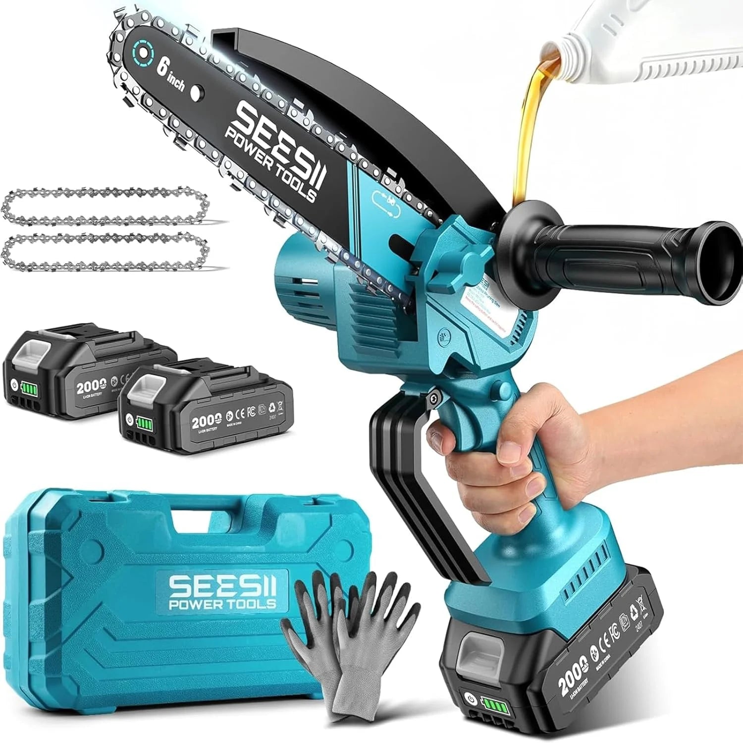 Special 6 Inch Mini Electric Chainsaw Cordless Battery Powered - Image 8
