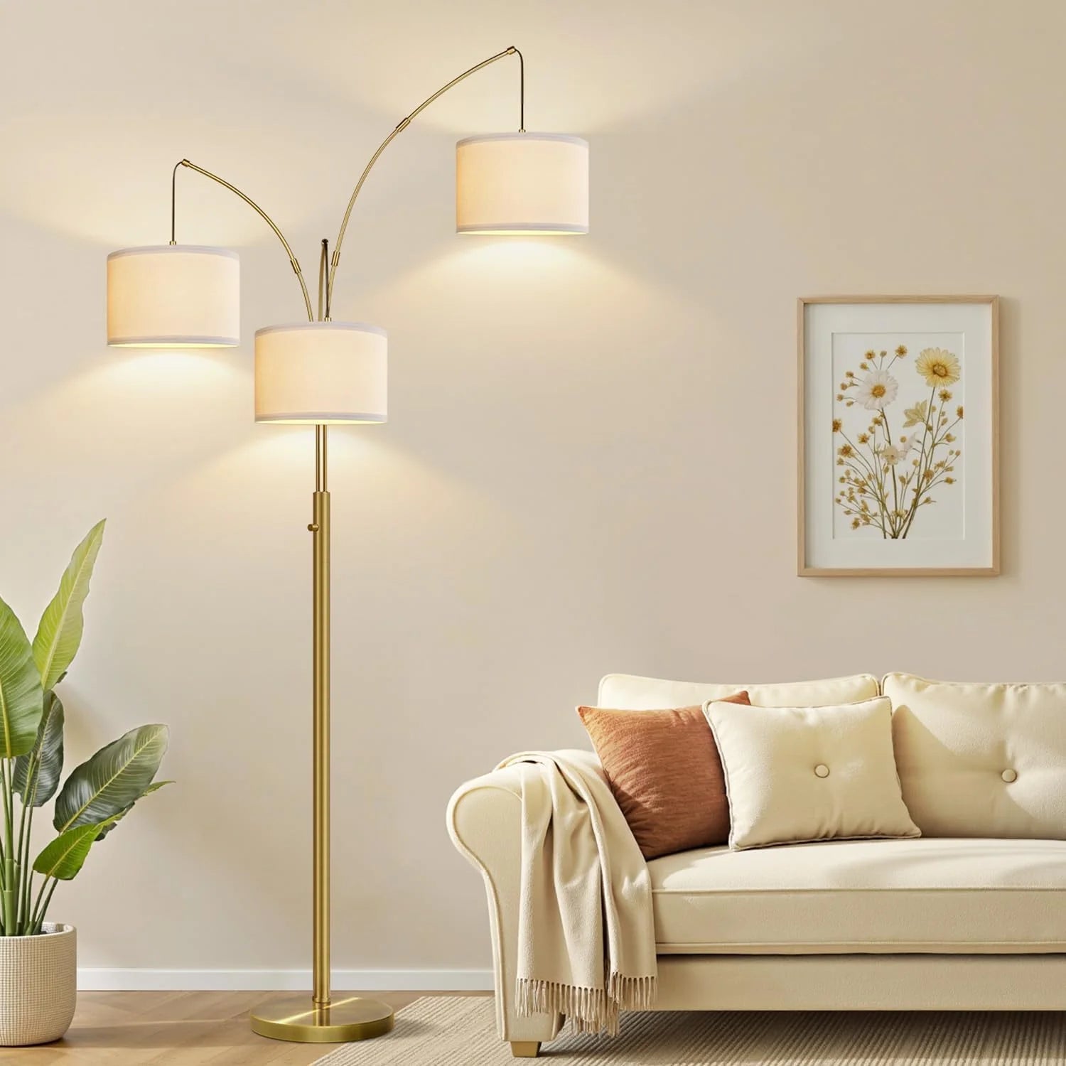 Special Nintiue 80-in 3-Light Dimmable Arc Floor Lamp, 3000LM - Image 4
