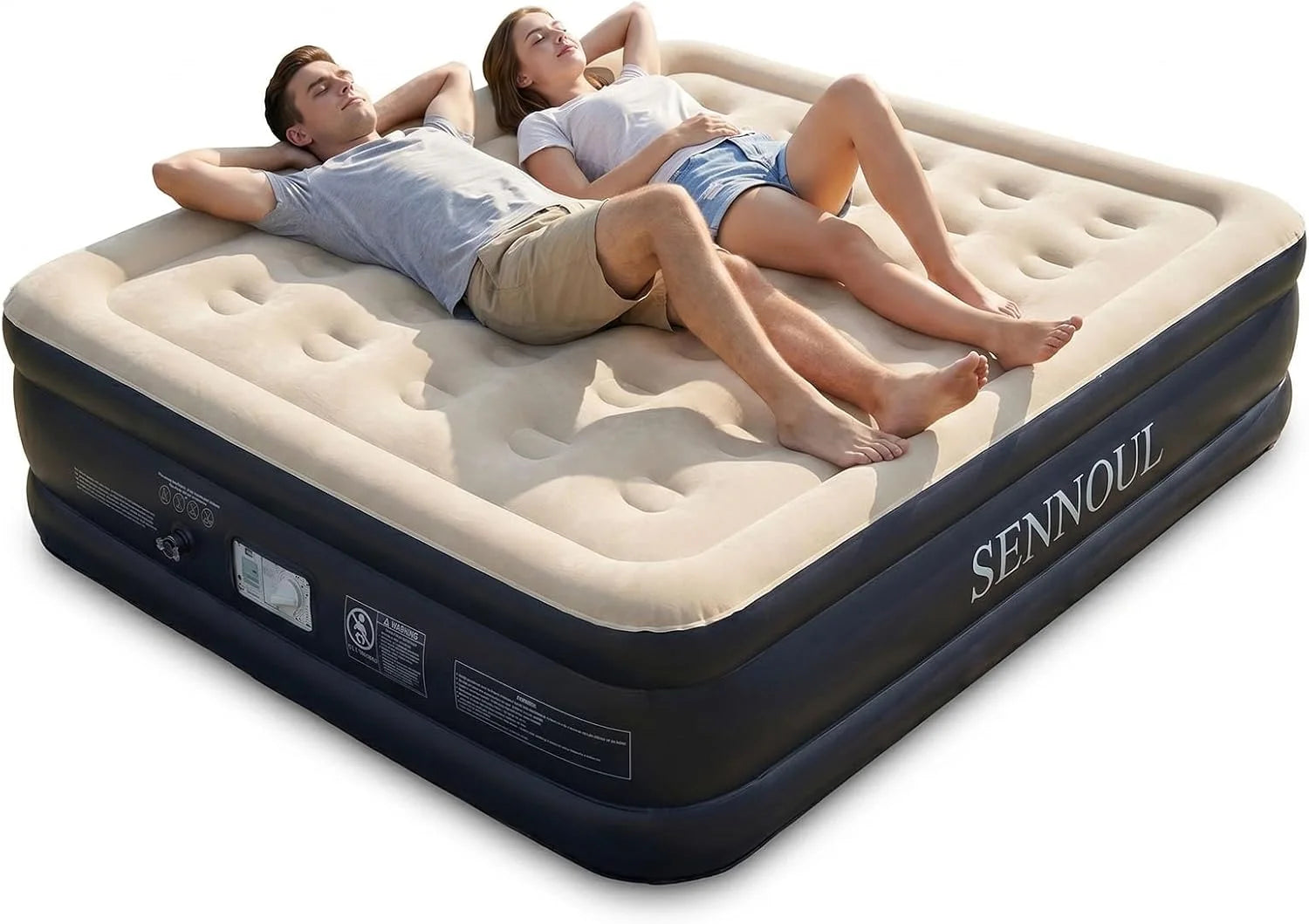 Special SENNOUL Air Mattress Queen with Built in Pump, Inflatable Mattress Blow Up Mattress 18 Raised Comfort - Image 3