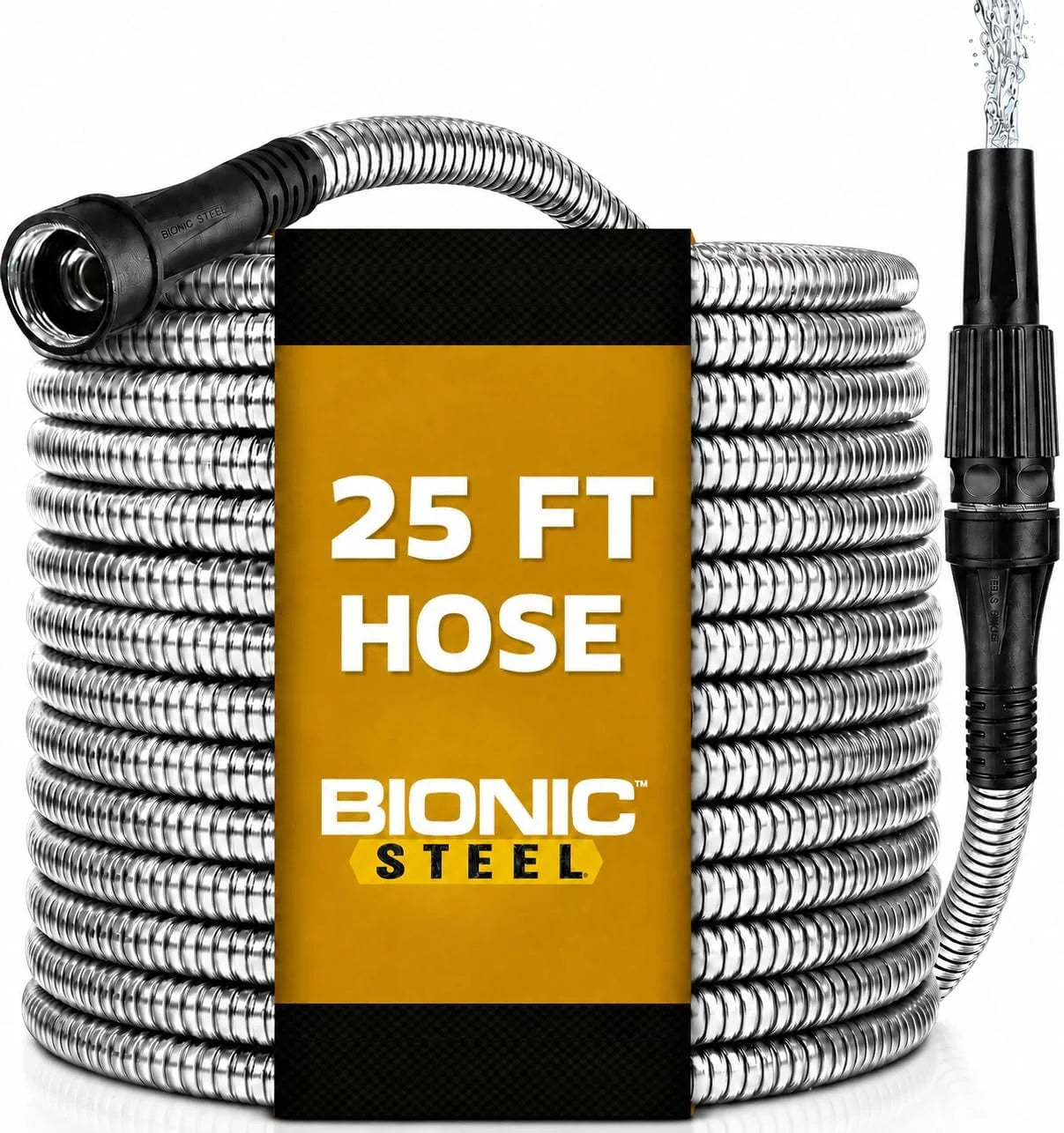 Special STEEL 150 Ft Metal Garden Hose with Sprayer Nozzle, Non Kinking Design, Stainless Steel Heavy Duty Water Hose - Image 3