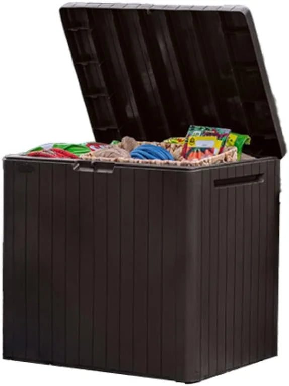 Special Keter City 30 Gal Outdoor Storage Box and Patio Side Table