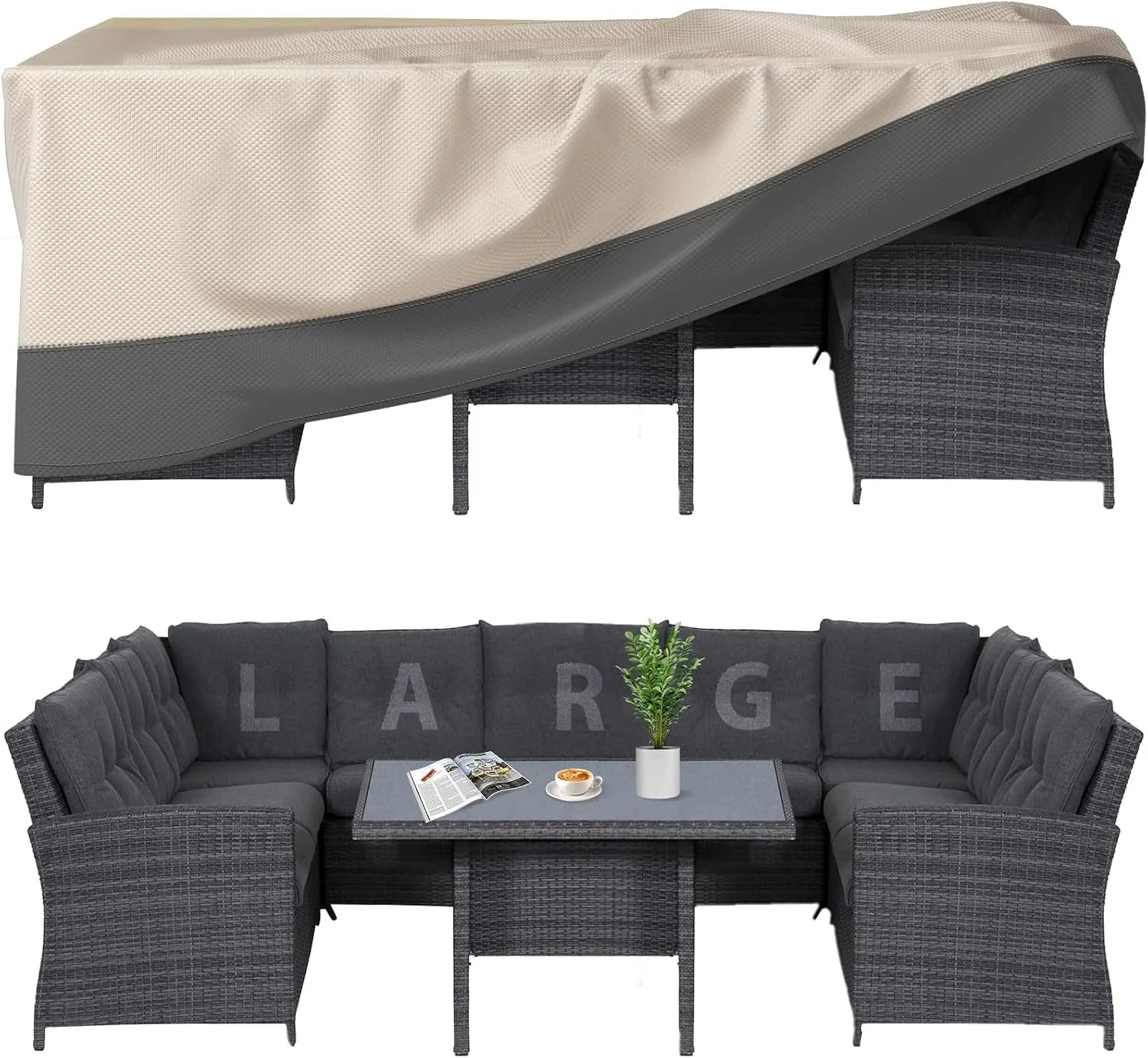 Special KIKCOIN Outdoor Patio Furniture Covers Waterproof, Heavy Duty, 98x78x28 in - Image 2