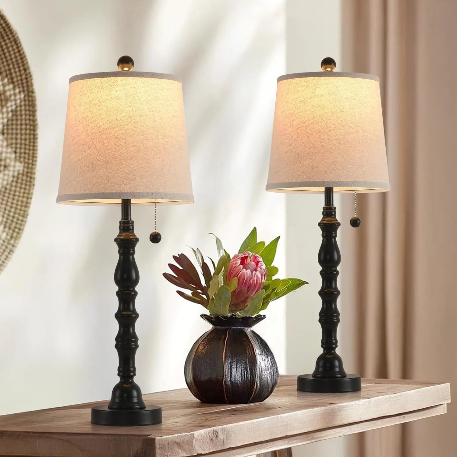 Special Modern Farmhouse Table Lamp Bedside Reading Lamps Living Room End Tables Set Lamps for Night Stands Bedroom - Image 5