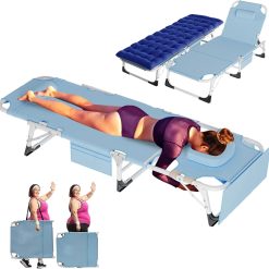Alternative view of Special Heavy Duty Tanning Chair, Outdoor 5-Position Folding Chaise Lounge Chair with Pad, Portable Beach Lounge Chair