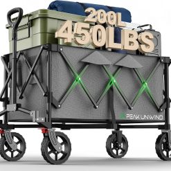 Special Foldable Carts, Collapsible Wagon with Wheels, 450LBS Heavy Duty Beach Wagon Cart