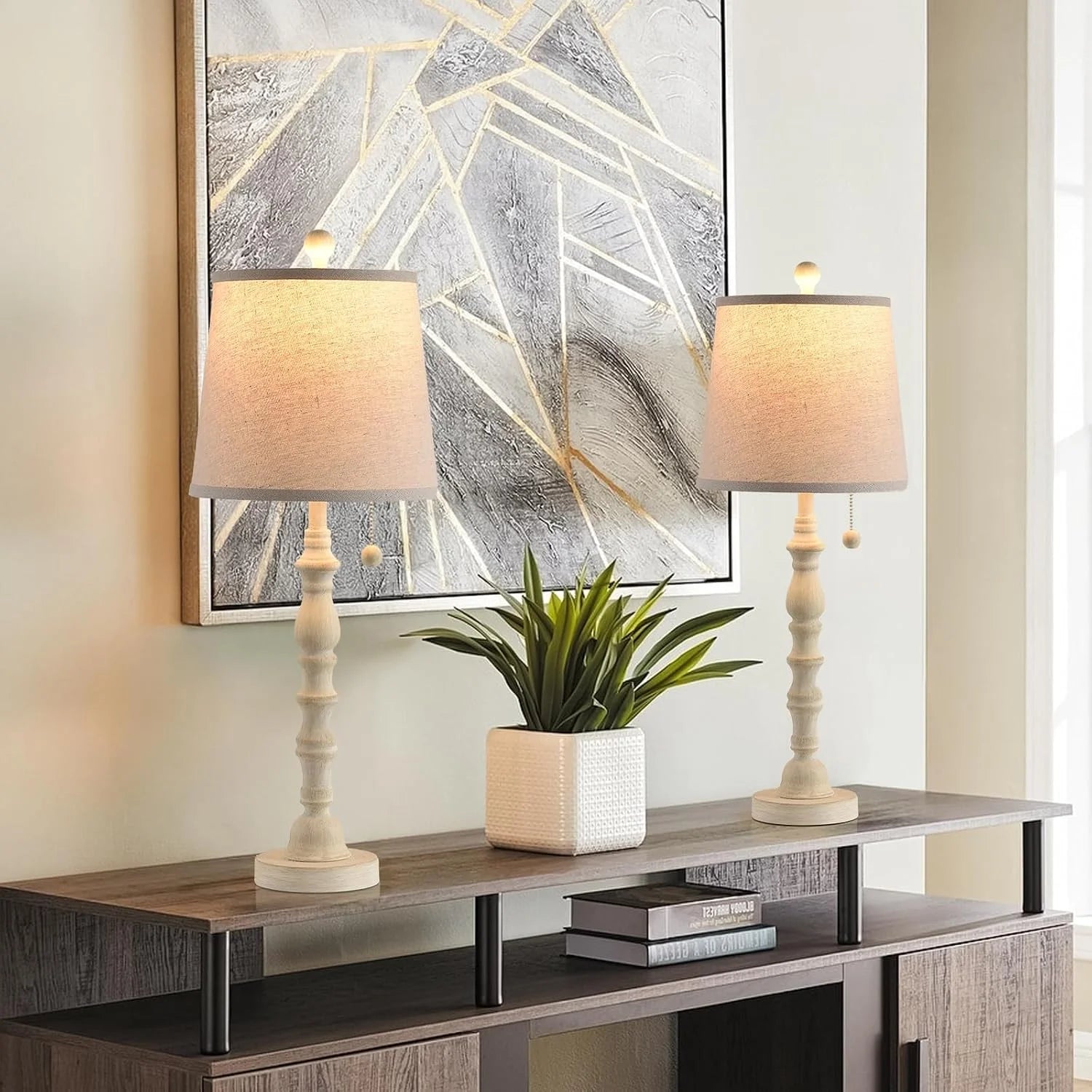 Special Modern Farmhouse Table Lamp Bedside Reading Lamps Living Room End Tables Set Lamps for Night Stands Bedroom - Image 3