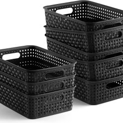 Alternative view of Special Plastic Storage Baskets, 8 Pack, Gray