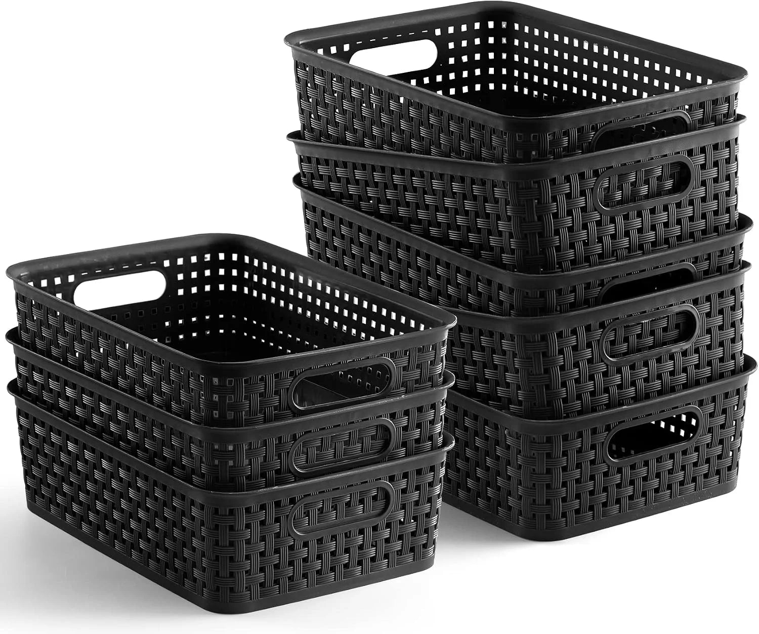 Special Plastic Storage Baskets, 8 Pack, Gray - Image 2