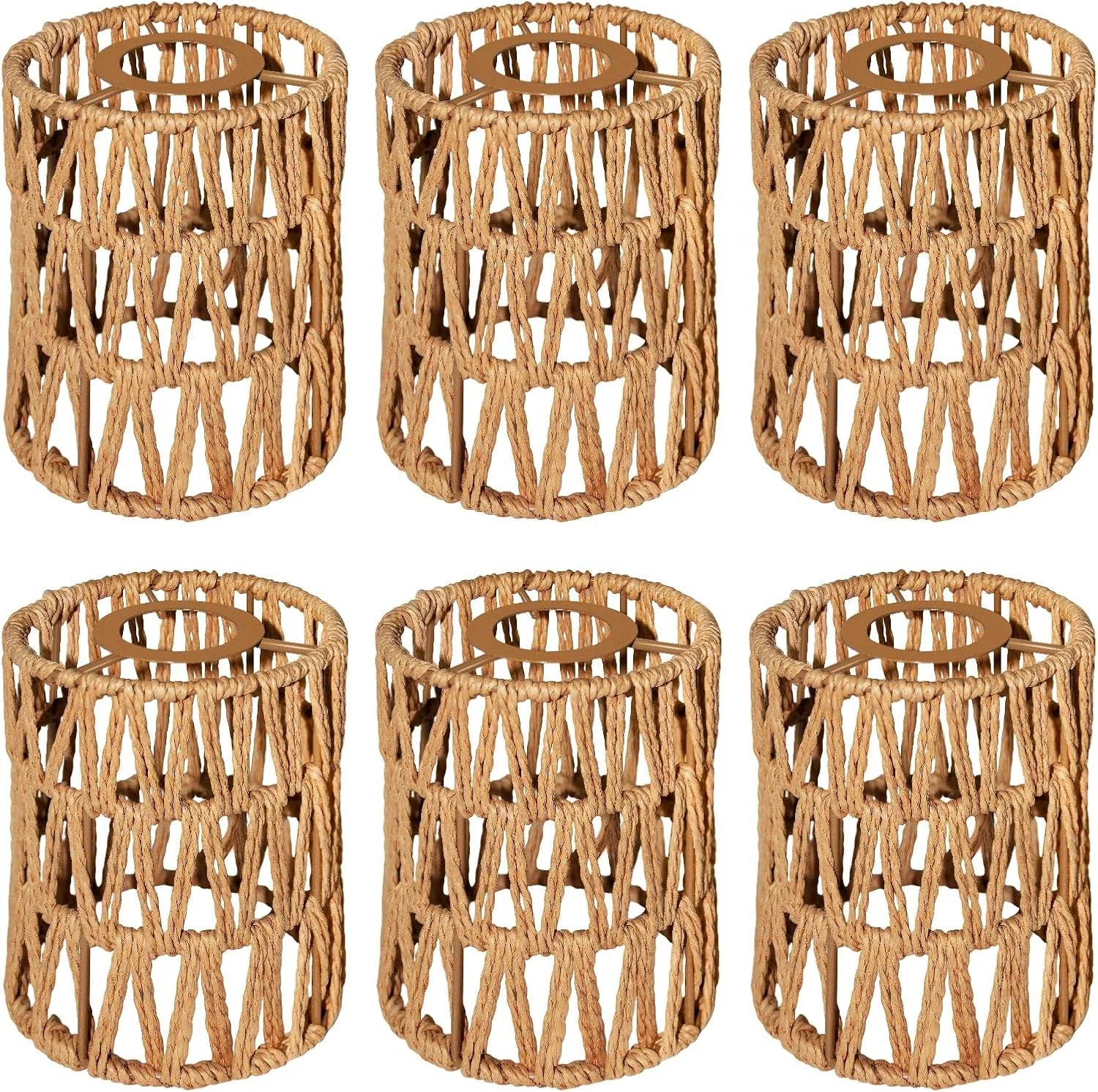 Special LUCORUSC Hanging Light Lamp Shades Boho Rattan Lamp Shades - Image 11