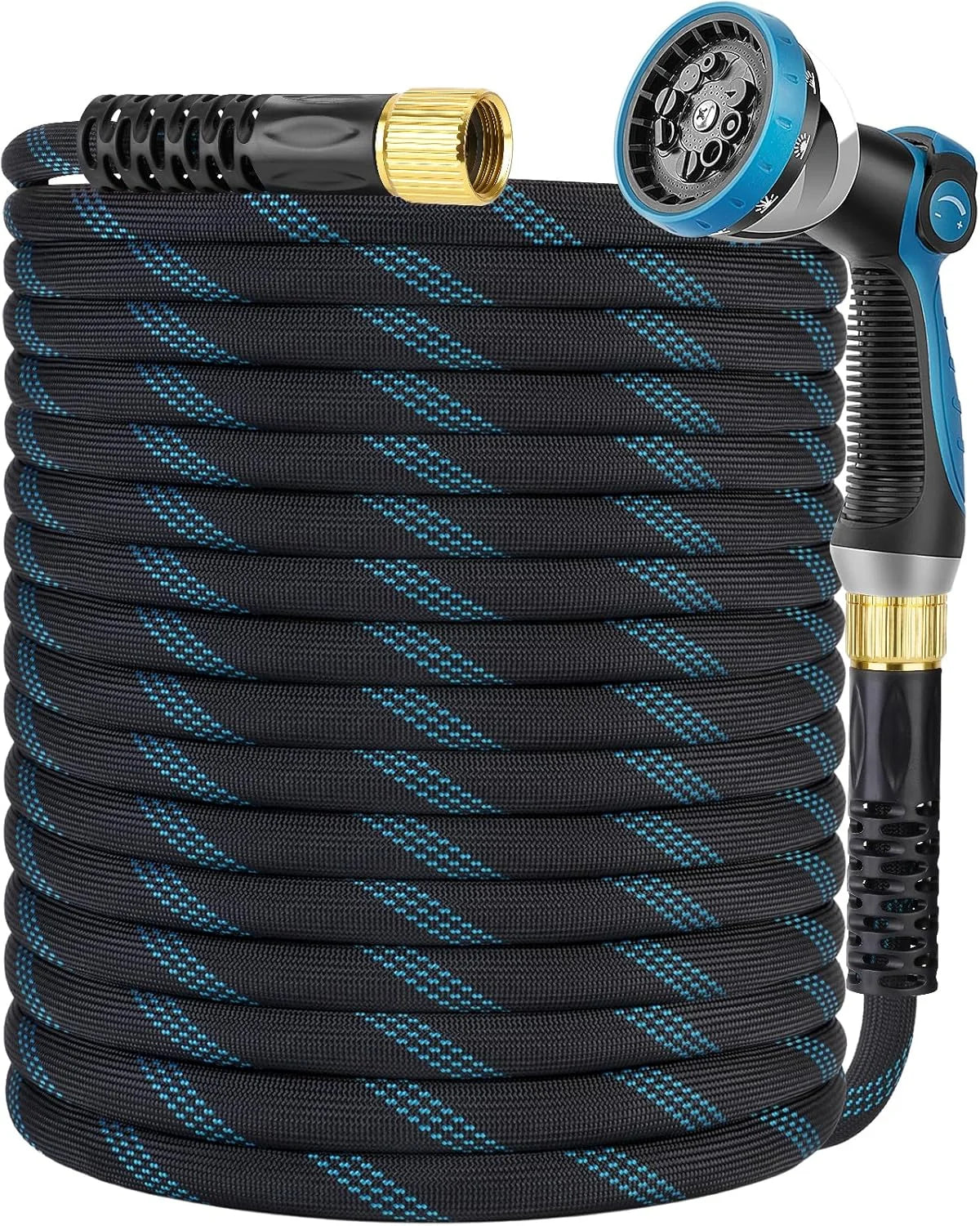 Special KETTOYA Non-Expanding Garden Hose 100 ft, Kink Free Flexible Water Hose with 10-Pattern Spray Nozzle