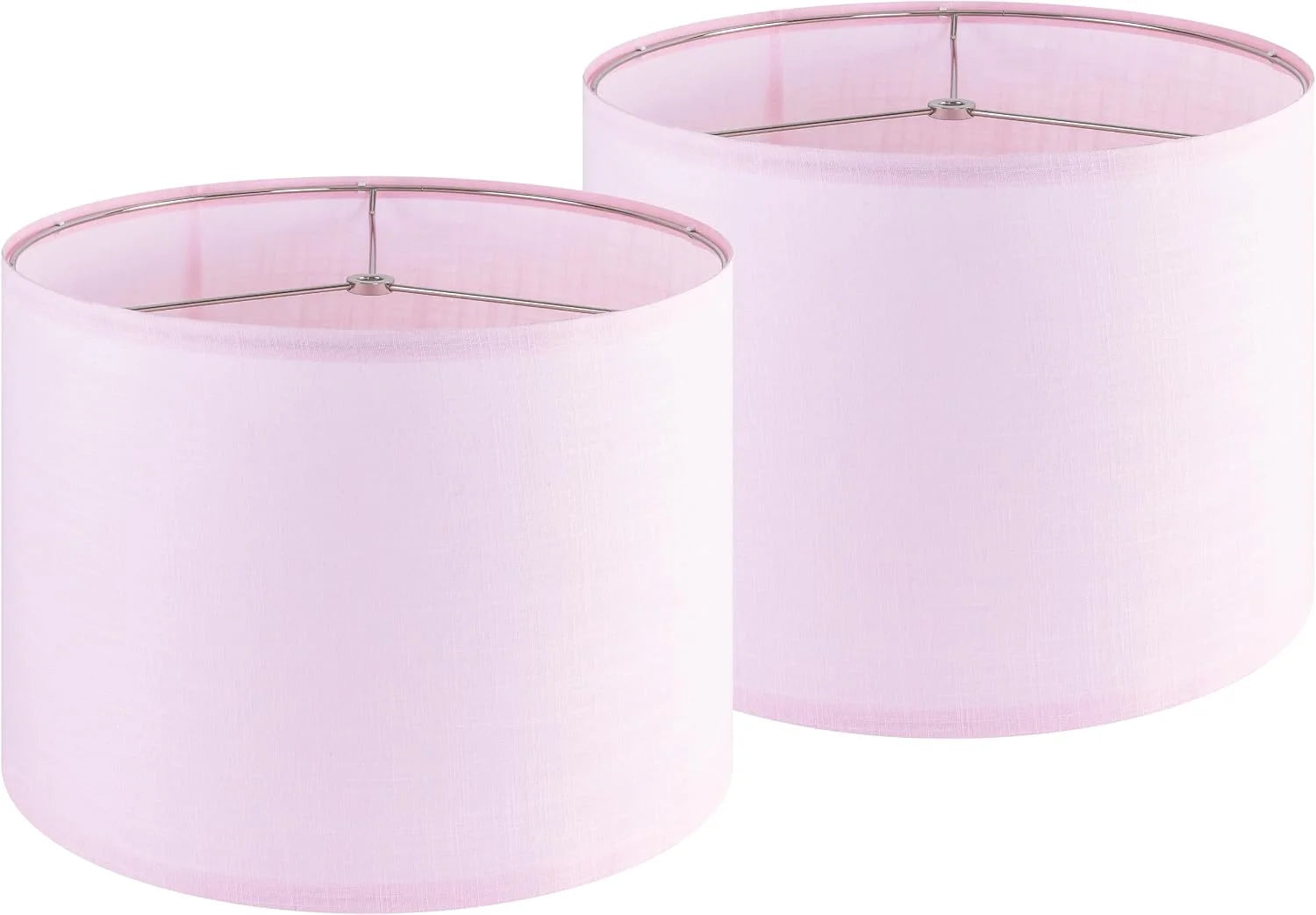 Special Fabric Drum Lamp Shade with Embroidered Leaf Trim 13 Top x 13 Bottom x 10 High (Spider) Set of 2 Medium Lamp - Image 3