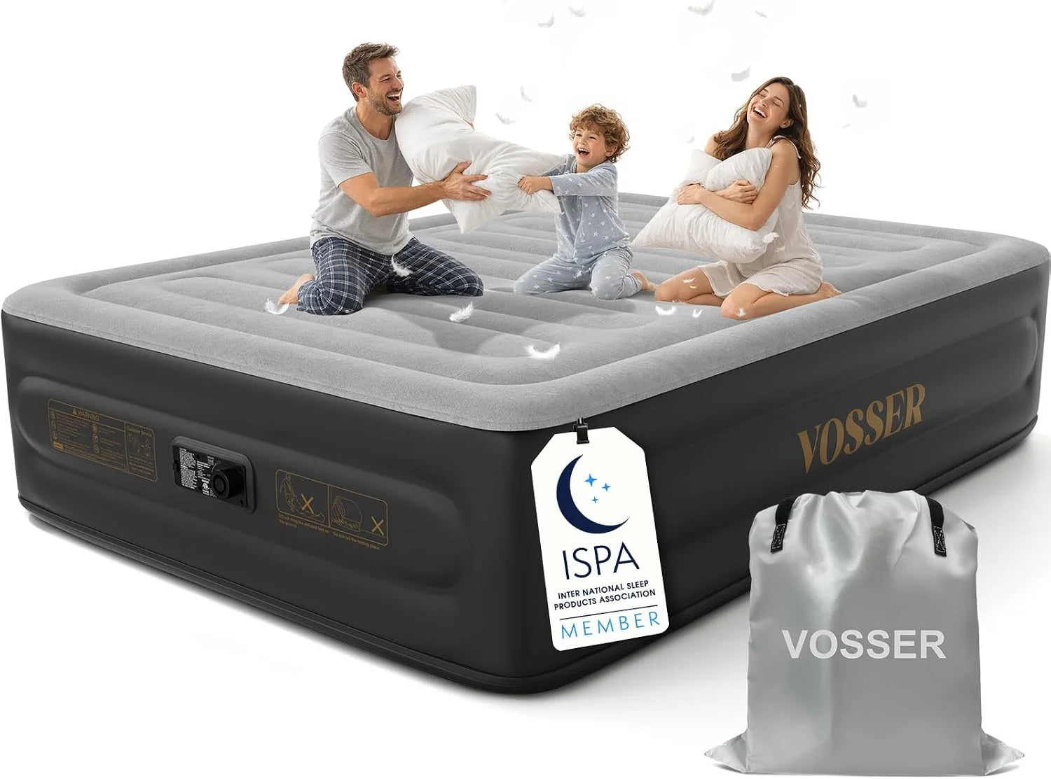 Special Queen Air Mattress with Built-in Pump, 18" Raised Blow Up Mattress, Flocked Top Inflatable Mattress for Home