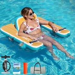 Alternative view of Special Inflatable Pool Lounger Float, Tanning Pool Chair Float for Adults, 53 L*43 W/ 47 Lx39 W Sunchill Floating Chair Dock