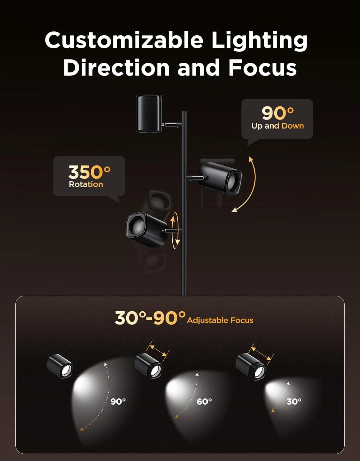 Special Tree Floor Lamp with 3 Rotatable Lights - Image 4