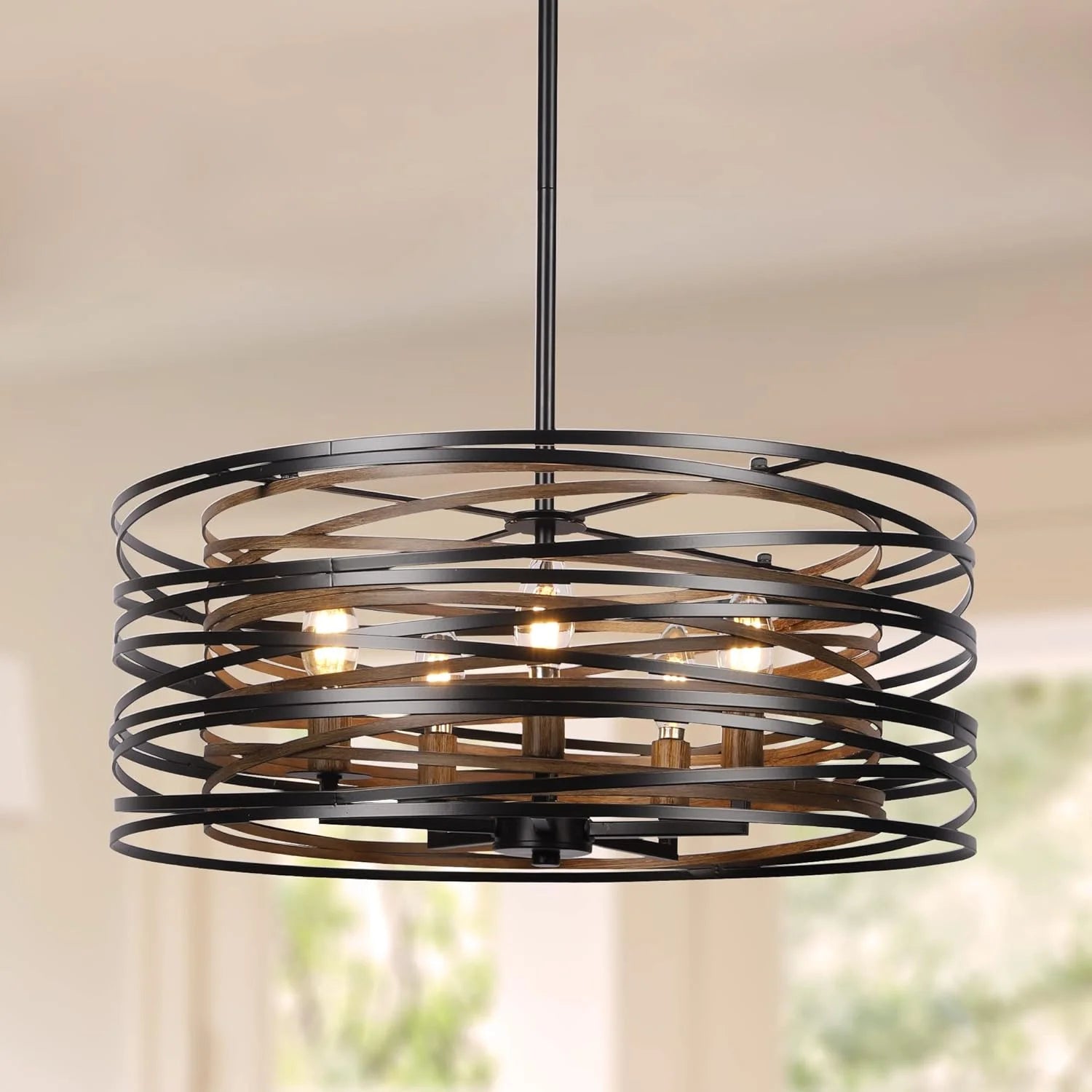 Special 12.6” Farmhouse Chandeliers for Dining Room, 3-Light Industrial Metal Hanging Light Fixture - Image 5