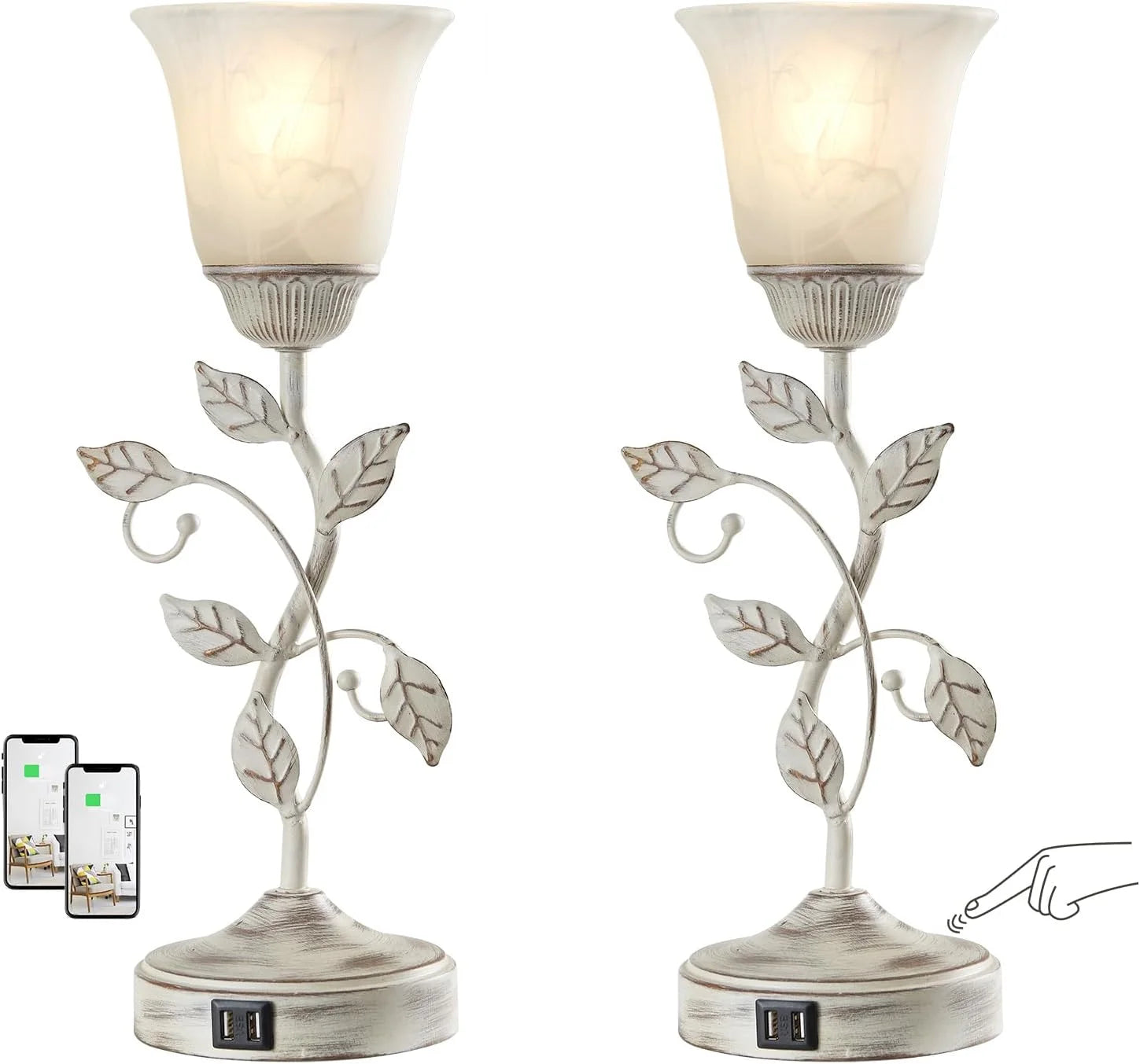 Special Touch Control Table Lamp with 2 USB Charging Ports, Dimmable, Bulb Included - Image 8