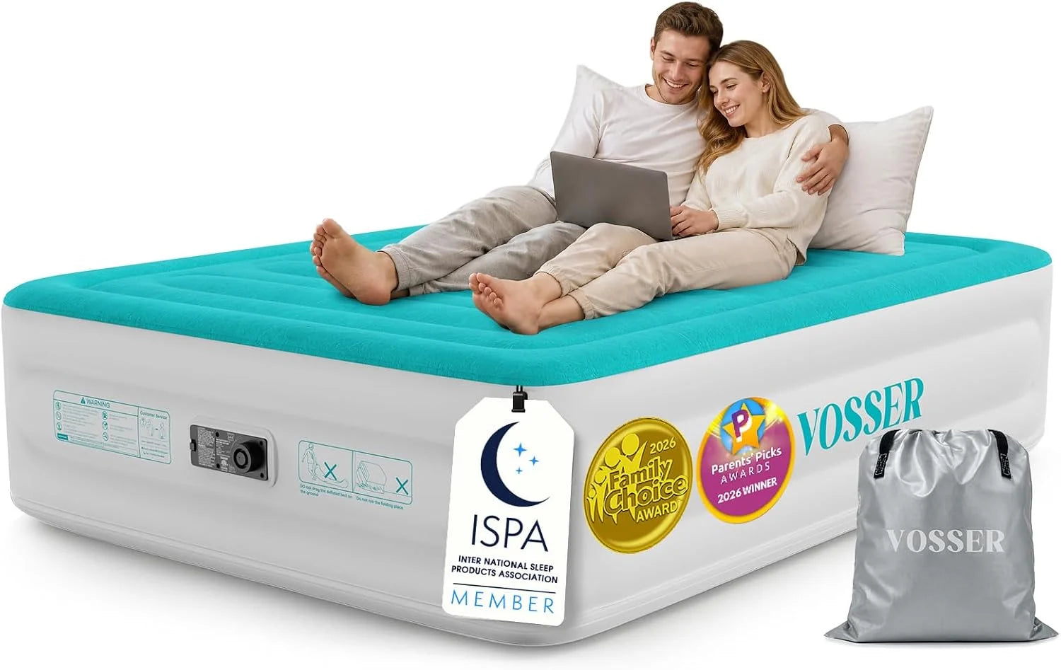 Special Queen Air Mattress with Built-in Pump, 18" Raised Blow Up Mattress, Flocked Top Inflatable Mattress for Home - Image 8