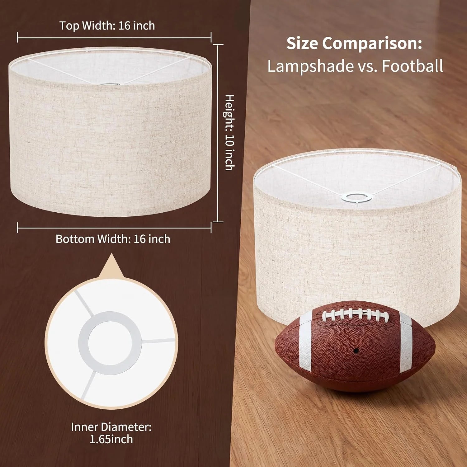 Special Large Drum Lamp Shade 16 Top x 16 Bottom x 10 High - Image 6