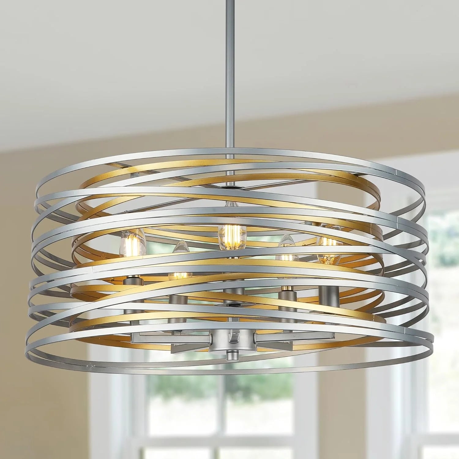 Special 12.6” Farmhouse Chandeliers for Dining Room, 3-Light Industrial Metal Hanging Light Fixture - Image 3