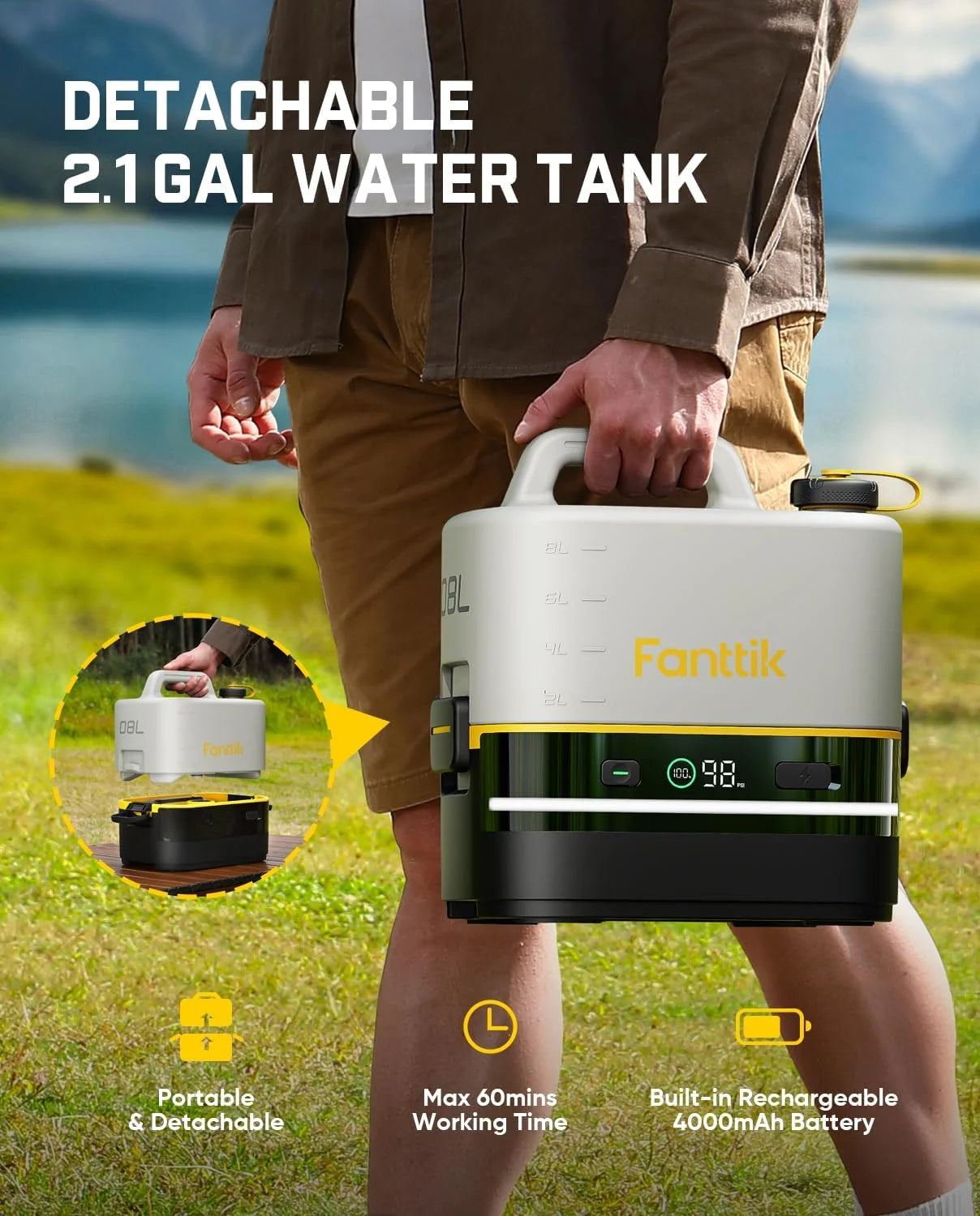 Special NB10 Nano Portable Cordless Electric Sprayer w/2.1Gal Tank, HD LED Display, 4000mAh Lithium Battery & Built-in - Image 2