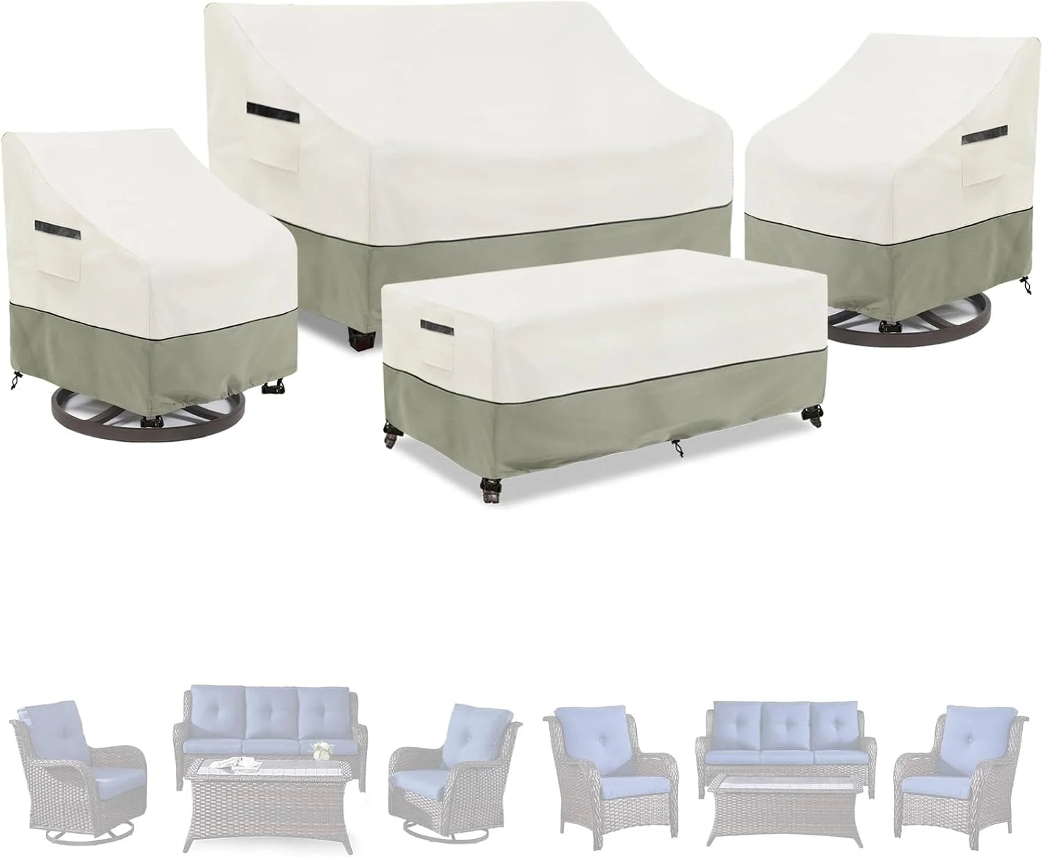 Special LSongSKY Outdoor Furniture Covers Waterproof,600D Heavy Duty Patio Furniture Covers for 6/7/8 PCS Sets Sectional Sofa Couch Rocking Swivel Chairs - Image 5