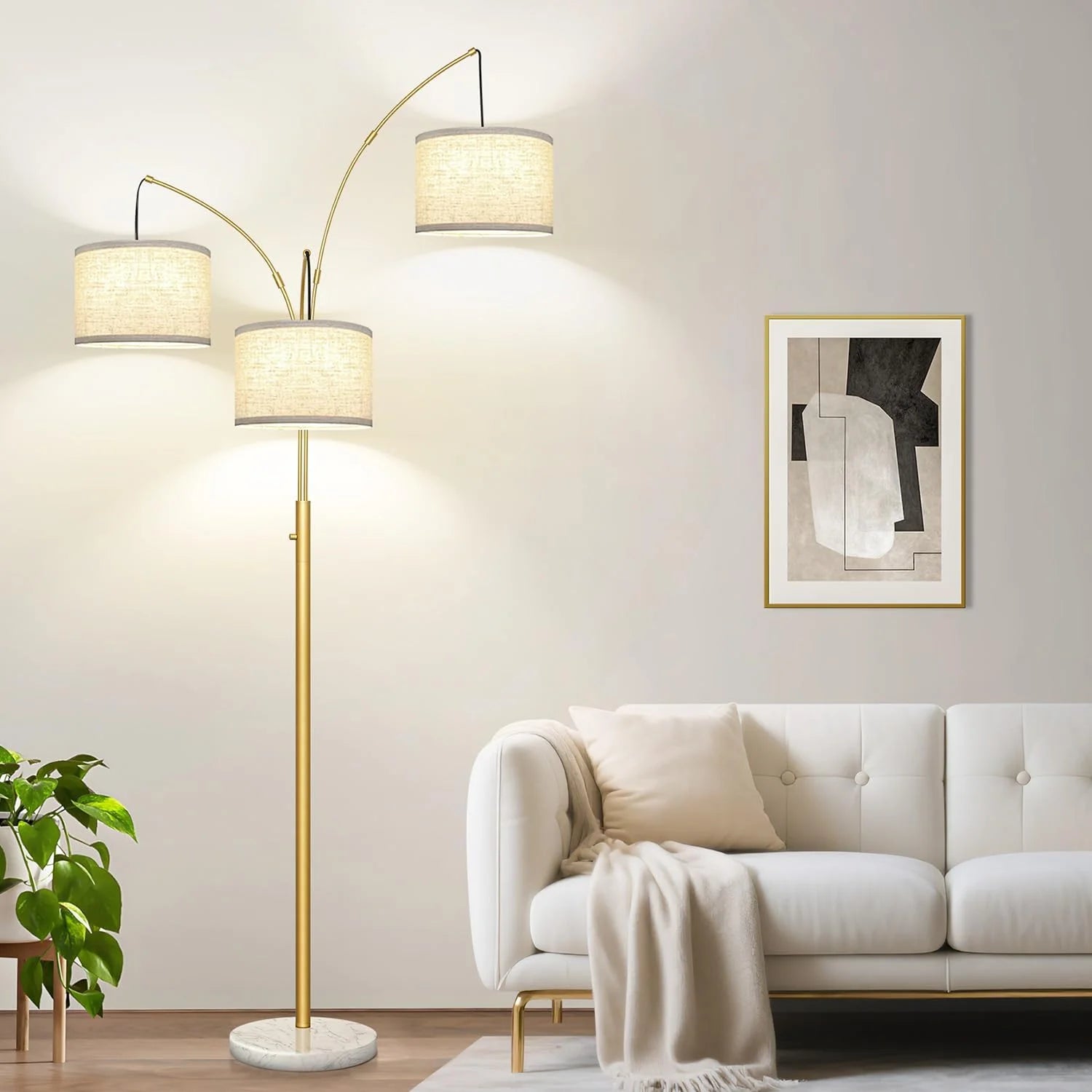 Special Nintiue 80-in 3-Light Dimmable Arc Floor Lamp, 3000LM - Image 3