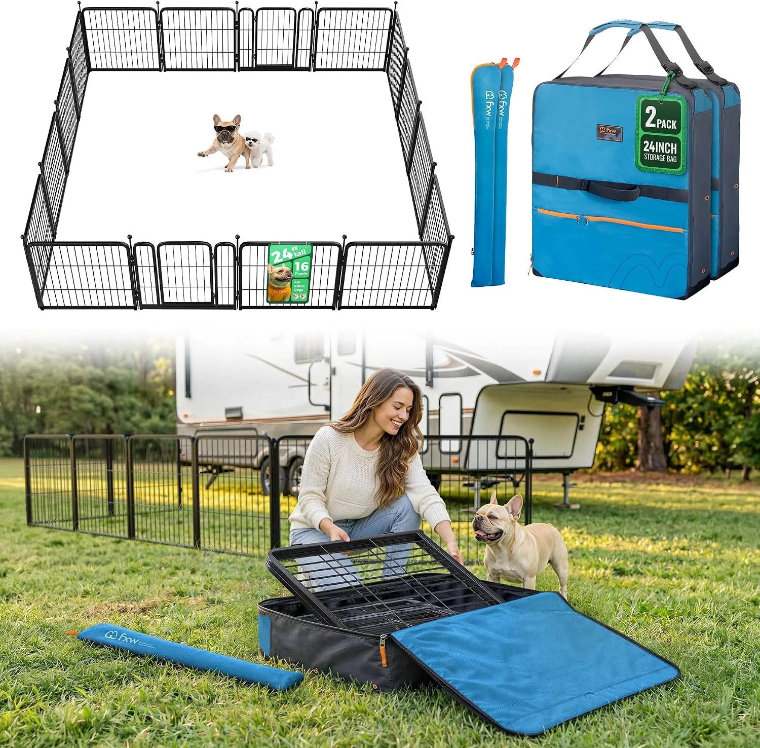 Special Rollick Dog Playpen, Indoor, 24 H, 8 Panels - Image 53
