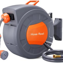 Alternative view of Special GAOMON Retractable Garden Hose Reel, 1/2 in x 72 ft, Wall Mounted, 9-Function Sprayer, 180° Swivel