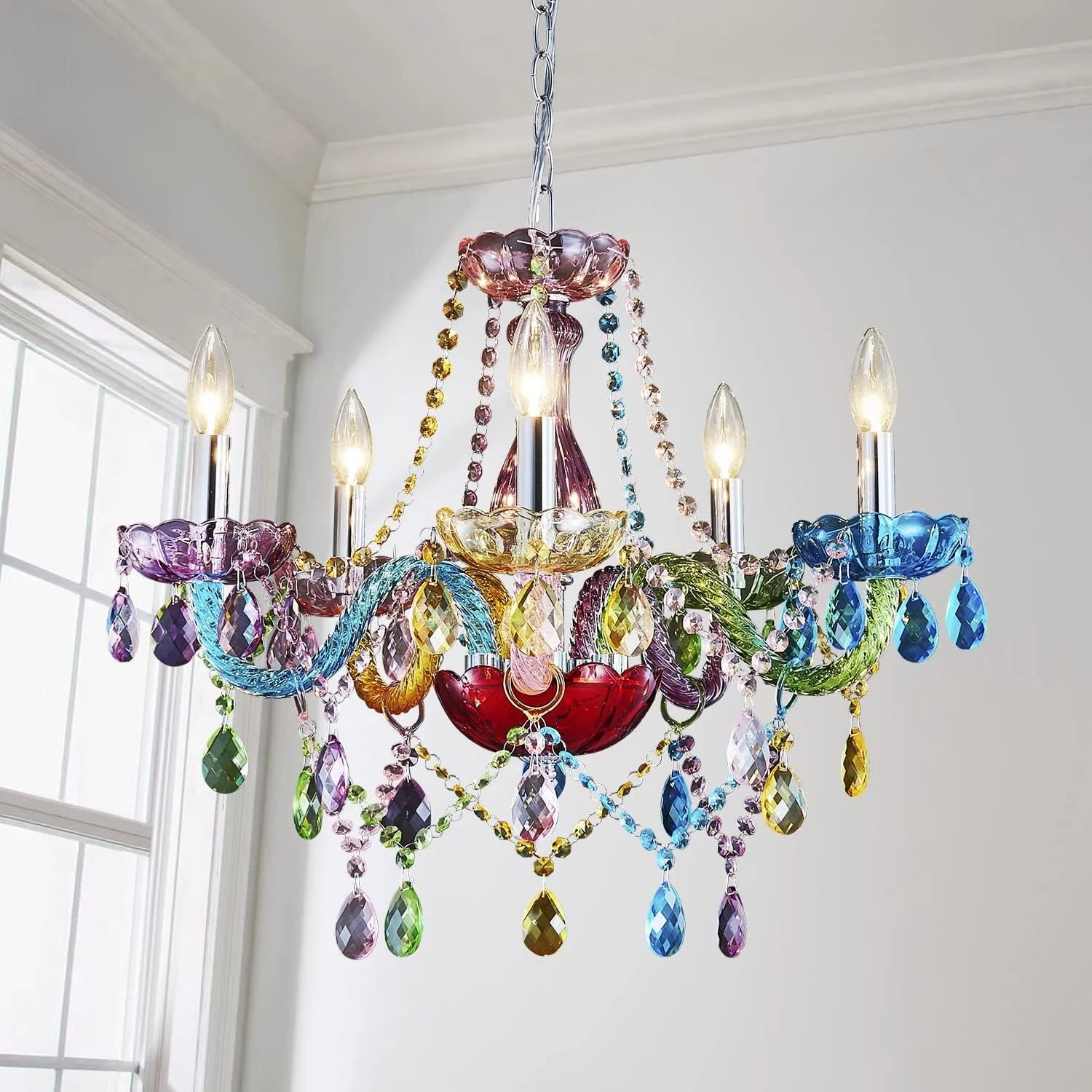 Special Mossi 5 Light Modern Contemporary Elegant K9 Crystal Glass Chandelier Pendant Ceiling Lighting Fixture - Image 8