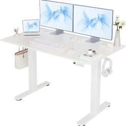 Special Electric Standing Desk, Adjustable Height Stand up Desk, 24x48 Inches Sit Stand Home Office Desk with Splice