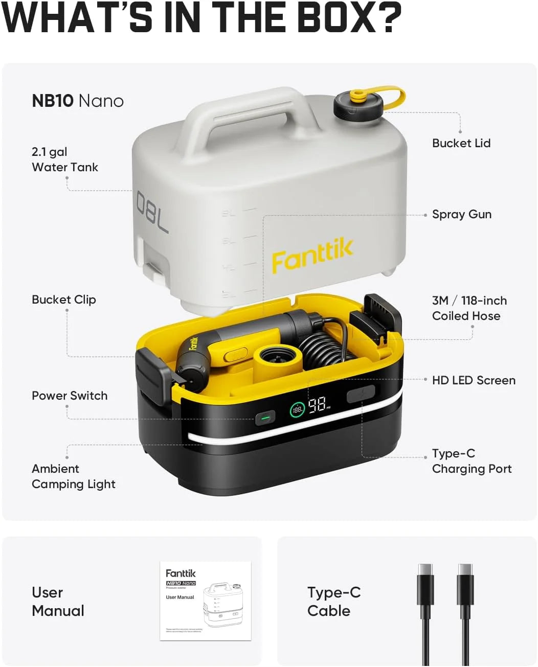 Special NB10 Nano Portable Cordless Electric Sprayer w/2.1Gal Tank, HD LED Display, 4000mAh Lithium Battery & Built-in - Image 9