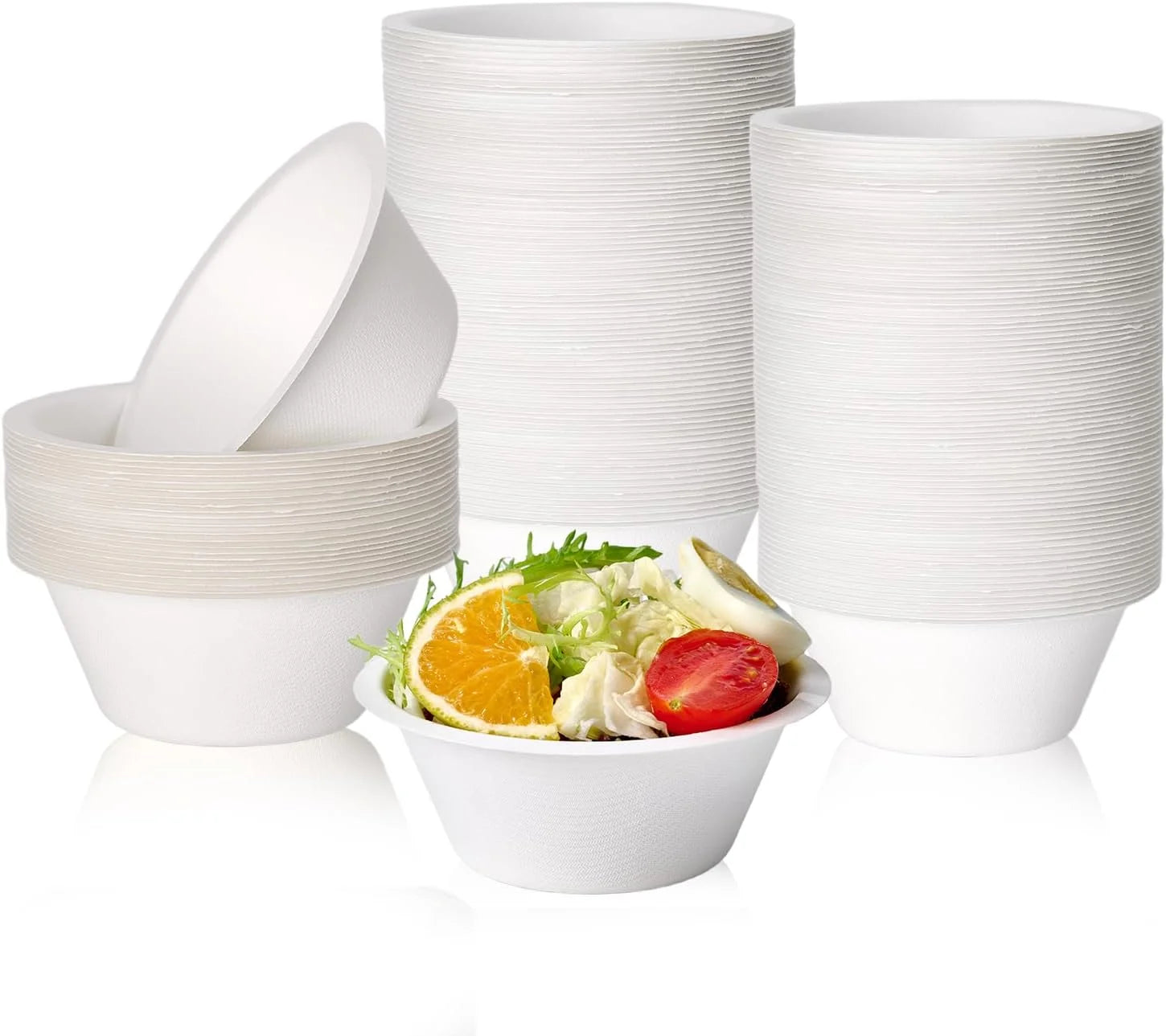 Special 150 Pack 12 oz Compostable Paper Bowls Disposable, White