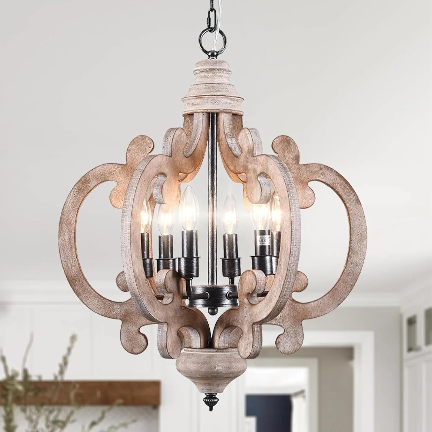 Special Wood Chandelier Light Fixture - Image 4