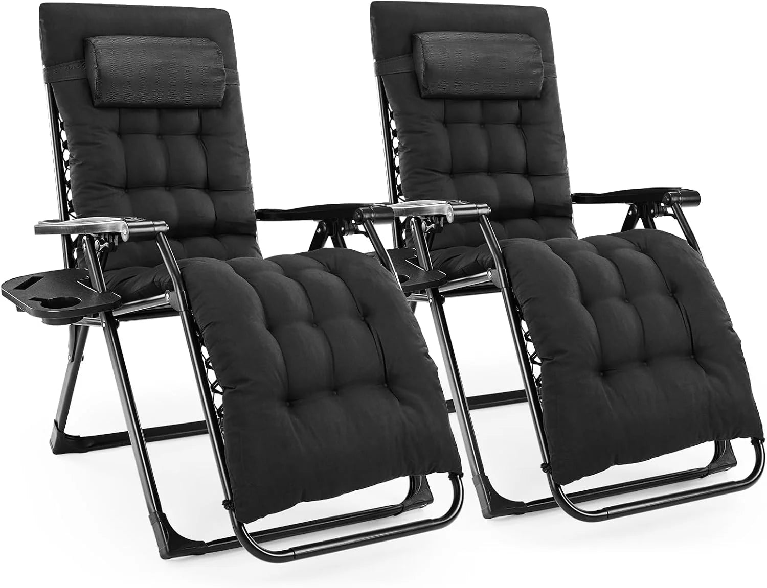 Special NEWBULIG Zero Gravity Chair, Folding Patio Recliner with Cup Holder Trays - Image 4