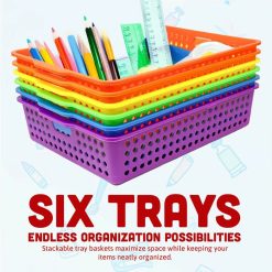 Alternative view of Special Colorful Plastic Classroom Storage Bins 13.75 X 10.25 for Organizing A4 Papers Trays, Turn In Containers
