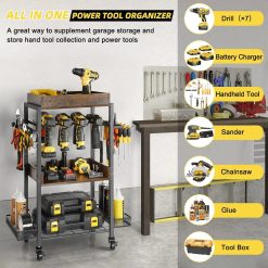Alternative view of Special Power Tool Organizer Garage Storage Organization Shelving Tool Holder Drill Rack Shelf Rolling Cart Open Tool " For Garage Organization