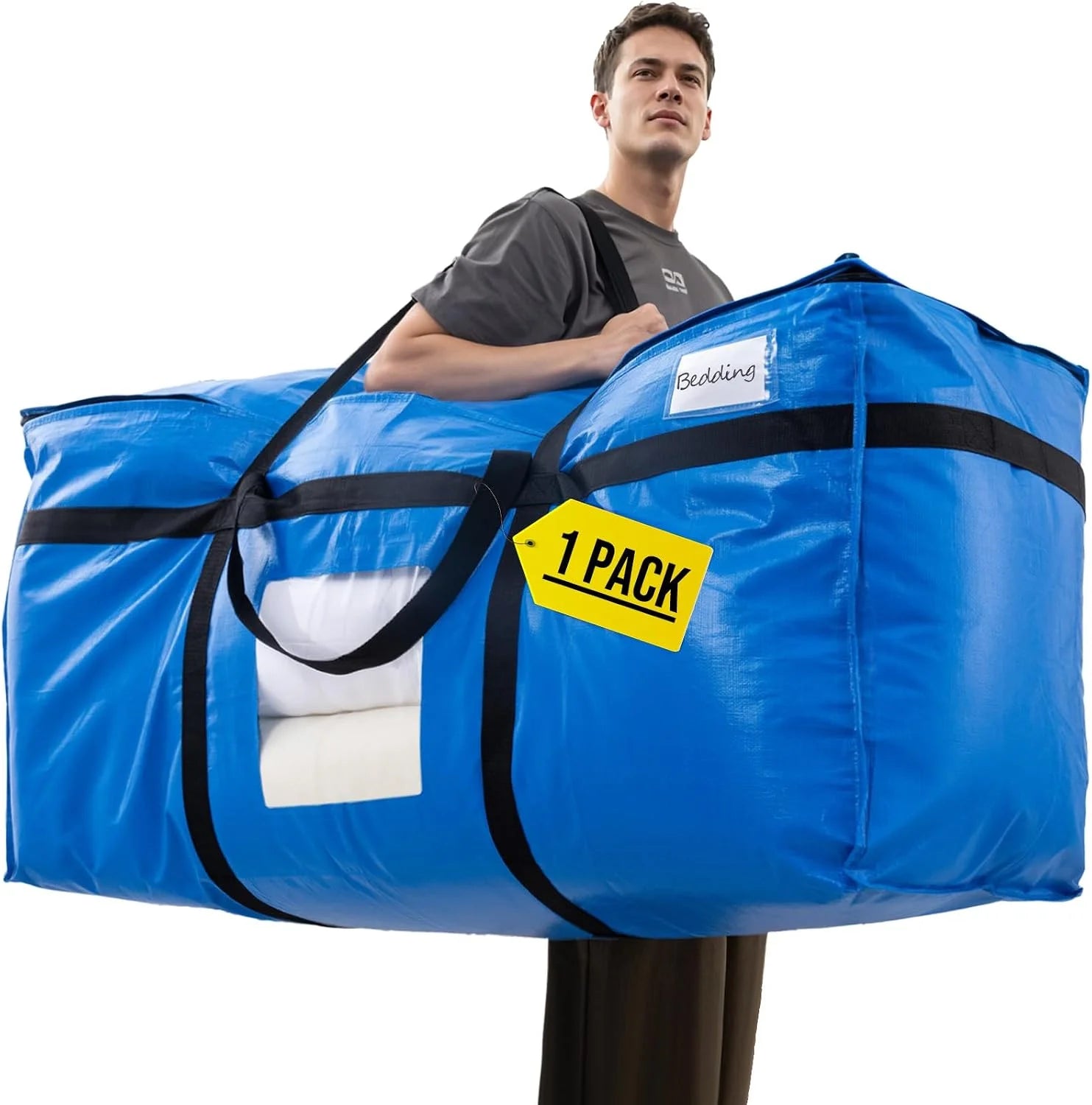 Special TAILI 2 Pack 69 Gallon Extra Large Storage Bags with Visible Window,Blue - Image 3