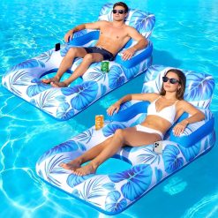 Special Pool Floats Adult, 65 Thicken PVC Inflatable Pool Float Lounger Rafts with Cup & Phone Holder & Headrest